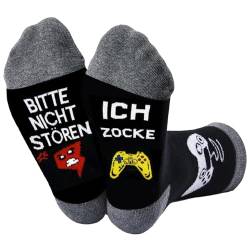 Hpbaggy Lustige Socken Geschenk für Männer,Gaming Socken mit Spruch Bitte Nicht Stören Ich,Lustige Socken Herren,für Geburtstage Vatertag Thanksgiving und Weihnachten (Spielkonsole, Baumwolle) von Hpbaggy