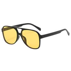 Hperu Vintage Sonnenbrille Unisex Außen Sonnenbrillen getönte Objektiven Sonnenbrillen für Outdoor -Sportgelbe Linsen Sonnenbrille von Hperu