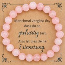 Hroanc Perlenarmband Beste Freundin Geschenke Rosenquarz Armband Mutmacher Geschenk Geschenkideen Für Freundin Schwester Geburtstagsgeschenk Für Beste Freundin Freundschaftsarmband von Hroanc