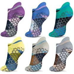 Rutschfeste Yoga-Socken mit Griffen für Pilates, Ballett, Barfuß, Krankenhaus, rutschfeste Socken für Damen und Herren von Hromec