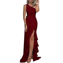 Hsternexy Abendkleid Damen Lang Ballkleider Satin mit Taschen Schlitz Ballkleid Abendkleider Backless Ärmellos A-Linie Cocktailkleid Elegant Abiballkleider Partykleid Große Größen Hochzeitskleider von Hsternexy