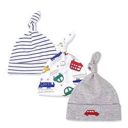 0-6 Monate Neugeborene Mütze Beanie Knoten Hut Neugeboren Jungen Mädchen Baumwolle Einstellbar Kappe 3 stücke von Hstyle