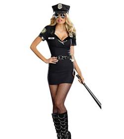 Damen Polizei Polizistin Uniform Kostüm Uniform Sexy 5 PCS mit Gürtel Handschelle Schlagstock und Hut Mütze für Mottoparty Halloween Karneval von Hstyle