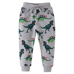 Hstyle Jungen Sweathose Dinosaurier Karikatur Gedruckt Hosen Kinder Sporthose Jogger Hose Jogger Pants Jogginghose 1-7 Jahre von Hstyle