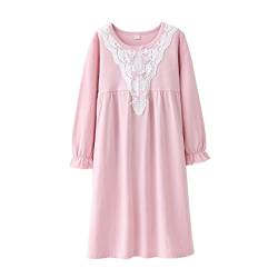 Hstyle Mädchen Nachthemd Kinder Schlafanzug Kleider Langarm Nachthemd Nachtwäsche Spitze Prinzessin Nightdress Nachtkleider Kinder Pyjamas für 3-14 Jahre von Hstyle