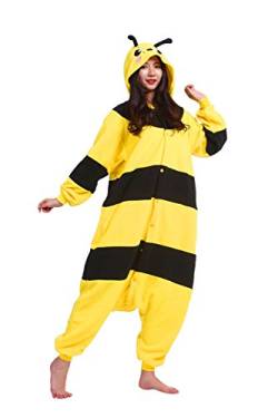 Hstyle Unisex Adult Onesies Cartoon Pyjamas Halloween-Kostüme Nachtwäsche Jumpsuits-Gelb Bee-X-Large von Hstyle