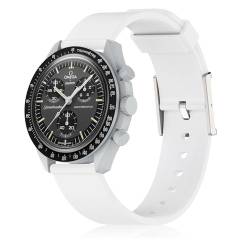Huadea Silikon-Uhrenarmband, kompatibel mit Omega X Swatch Moonswatch Speedmaster, Rolex, Seiko, 20 mm, Omega Swatch-Armband, wasserdicht, Sport-Ersatz für Moonswatch-Armband, für Damen und Herren, von Huadea