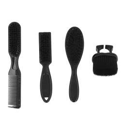 Herren-Bartbürsten-Set, 4-teilig, Bequemer Griff, Bart-Styling-Bürste für den Friseursalon von Huairdum