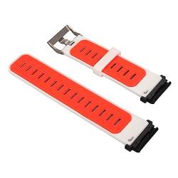 Huairdum Silikon-Uhrenarmband, 22 Mm Silikon-Uhrenarmband, Passend für Elastisches Armband für Sport-Smartwatches (weiß Rot) von Huairdum