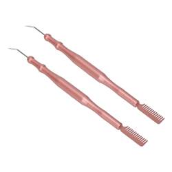 Wimpernlifting-Werkzeuge, Doppelkopf, 2 Stück Edelstahl-Wimpern-Dauerwellen-Werkzeuge für Zuhause für Frauen (Roségold) von Huairdum