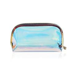 Holografische Make-up-Taschen, transparent, schillernde Kosmetiktasche mit Reißverschluss, wasserdicht, transparent, tragbar, für Damen, Teenager, Mädchen, Badezimmer, Pinsel, Stifte, Geschenke, large von Huakaile