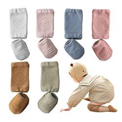 Huakunda 12 Paar Baby-Knieschoner und Socken, 8-36 Monate Jungen Mädchen rutschfeste Socken mit Gummipunkten Anti-Rutsch-Schützer (S, 01) von Huakunda