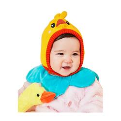 Huakunda Baby Beanie Kleinkind Wintermütze mit Ohrenklappen Kleine Baby Warme mütze Mädchen Jungen 0-2 Jahre schlupfmütze Kinder (Gelbe Ente) von Huakunda