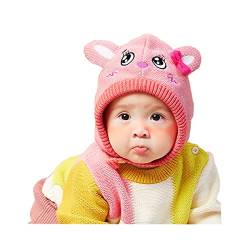 Huakunda Baby Beanie Kleinkind Wintermütze mit Ohrenklappen Kleine Baby Warme mütze Mädchen Jungen 0-2 Jahre schlupfmütze Kinder (Häschen) von Huakunda