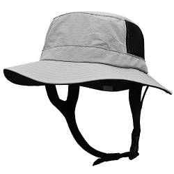 Huakunda Sonnenhut Herren UPF 50+UV Schutz Anglerhut mit Kinnband Faltbar Safarihut Breite Krempe Buschhut für Draussen Reisen (Hellgrau) von Huakunda