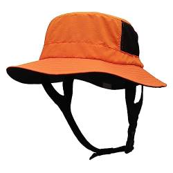 Huakunda Sonnenhut Herren UPF 50+UV Schutz Anglerhut mit Kinnband Faltbar Safarihut Breite Krempe Buschhut für Draussen Reisen (Orange) von Huakunda
