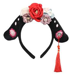 Altes Chinesisches Stirnband Mandschu Prinzessin Kopfbedeckung Tangzhuang Kinder Niedlicher Haarschmuck Blumenkopfbedeckung Altes Chinesisches Stirnband von Huaqgu