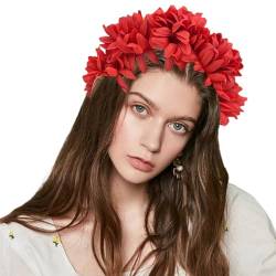 Elegante Stirnbänder Mit Weichem Stoff Blumen Kopfschmuck Mädchen Blumen Haarbänder Haarschmuck Für Hochzeit Party Cosplay Blumen Stirnbänder von Huaqgu