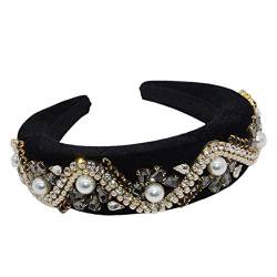 Glänzendes Stirnband Für Frauen Modisch Handgefertigt Breite Haarreifen Perlen Glitzerndes Haarband Haarschmuck Niedlicher Haarreifen von Huaqgu
