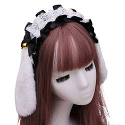 Gothic Ohren Kopfschmuck Maid Spitze Haar Zubehör Cosplay Stirnbänder Süße Plissee Bowknot Haarband Stirnbänder Für Mädchen von Huaqgu