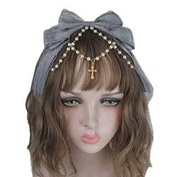 Großes Spitzen Stirnband Mehrschichtiges Spitzen Haarband Wunderschönes Ketten Haarband Süße Accessoires Spitzen Haarband Cosplay Kopfschmuck von Huaqgu