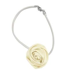 Huaqgu Gothic Elegante Große Rose Blume Schlüsselbein Kette Halskette Frauen Hochzeit Braut Sexy Einstellbare Halsband Schmuck Y2K Zubehör von Huaqgu