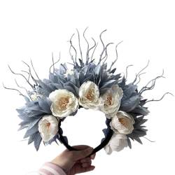 Huaqgu Seidenblume Für Frauen Mädchen Girlanden Prinzessin Kranz Blumen Stirnband Braut Kopfschmuck Hochzeit Haarschmuck Geschenk Handgemachtes Blumen Stirnband von Huaqgu