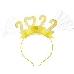 Leuchtendes Frohes Neues Jahr Stirnband 2022 Leuchtendes Blinkendes Haarband Leuchtende Faser Foto Requisiten Dekoration Partygeschenk LED Leucht Stirnband Für Frauen Kinder Hochzeit Leuchtet von Huaqgu