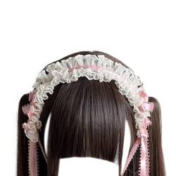 Mädchen Rüschen Spitzenband Kopfbedeckung Gothic Spitzenbesatz Subkultur Stirnband Maid Haarschmuck Spitzen Stirnband von Huaqgu