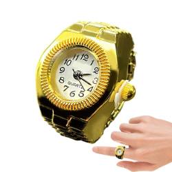 Huaxingda Uhrenring, Fingeruhr | Kreative Vintage-Ringuhren - Modeaccessoire, runde Miniuhr, klassische analoge Fingerringuhr für Damen und Herren von Huaxingda