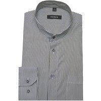 Huber Hemden Langarmhemd HU-0028 Stehkragen, Streifendesign, Regular Fit-gerader Schnitt, Made in EU von Huber Hemden