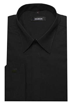 Huber Manschettenhemd schwarz S von Huber Hemden