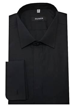 Huber Smokinghemd Slim Fit schwarz M von Huber Hemden