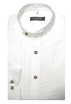 Huber Trachten-Schlupfhemd mit Stehkragen weiß 3XL von Huber Hemden