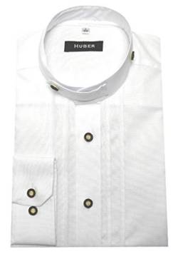Huber Trachtenhemd mit Stehkragen und Biesen weiß 4XL von Huber Hemden