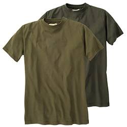 Hubertus Doppelpack T-Shirt Oliv/Schilf Übergröße, XL Größe:5XL von Hubertus