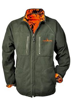 Hubertus Warn Wende Fleecejacke Pirsch 10523414 Oliv Orange 336 Größe S von Hubertus