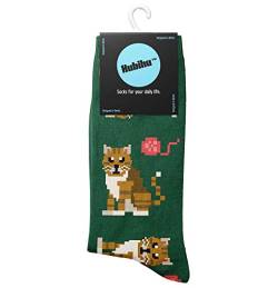 Socke Socken für Herren Motiv Katze Cat Größe 36-39 von Hubihu