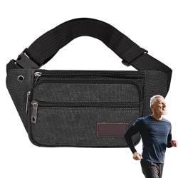Herren-Gürteltasche - Hüfttasche aus Segeltuch | Gürteltasche mit Reißverschluss für Männer und Frauen, kompakte Tasche, Hüfttasche für Reisen, Wandern Hudhowks von Hudhowks