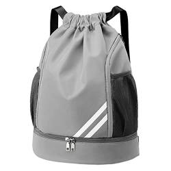 Hudhowks Mode Sport Rucksäcke,sportrucksack mit schuhfach Große Kapazität Kordelzug Turnbeutel Sporttasche mit wasserdichter Beschichtung, seitlichen Netztaschen für Basketball, Sportbekleidung von Hudhowks