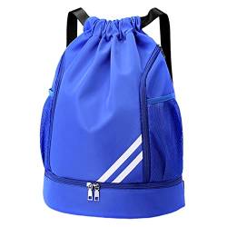 Hudhowks Mode Sport Rucksäcke,sportrucksack mit schuhfach Große Kapazität Kordelzug Turnbeutel Sporttasche mit wasserdichter Beschichtung, seitlichen Netztaschen für Basketball, Sportbekleidung von Hudhowks