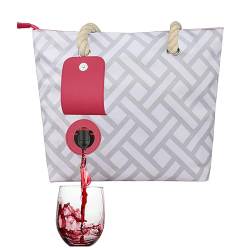 Hudhowks Weintasche, Weintasche,Lichtbeständige Ausgabetasche mit Getränkefach | Modische Tasche mit 2 Flaschen Wein für BYOB von Hudhowks