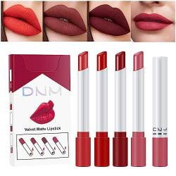 Matte Lippenstift Set kussechter lippenstift 4 Stück lippenstift, lippenstift rot,lippenstift set Lipstick Moisturizing Long Lasting Waterproof Lip Cosmetics langanhaltender,hochpigmentierter Samt von Hudhowks