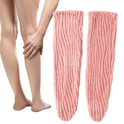 Slipper-Socken für Damen | Wintersocken lang über dem Knie hoch | Dicke Korallen-Fleece-Socken, Winter-Geschenk für Freundin, Mutter, Frau Hudhowks von Hudhowks