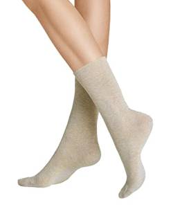 Hudson Damen Relax Cotton druckfreier Bund Socken, Blickdicht, Brownmel. 0763, 39/42 von Hudson