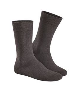 Hudson Herren Relax Cotton Druckfreier Bund Socken, Dunkelbraun-Mel. 0777, 45/46 von Hudson