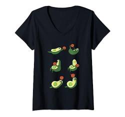 Damen Avocado Hard Core T-Shirt mit V-Ausschnitt von Huebucket