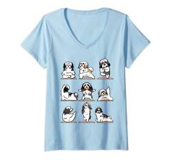 Damen Havanese Yoga T-Shirt mit V-Ausschnitt von Huebucket