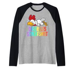 Offizielles Schlafshirt Pyjama Huhn Hahn Henne Fun Geschenk Raglan von Hühner Henne Geschenkidee Langschläfer Faulenzer