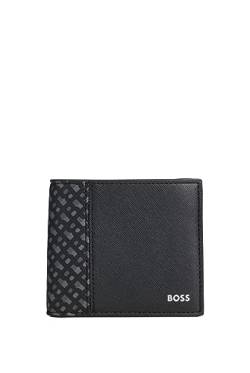 BOSS Herren Zair S Strukturierte Geldbörse mit Monogramm-Details Schwarz Stck von Hugo Boss